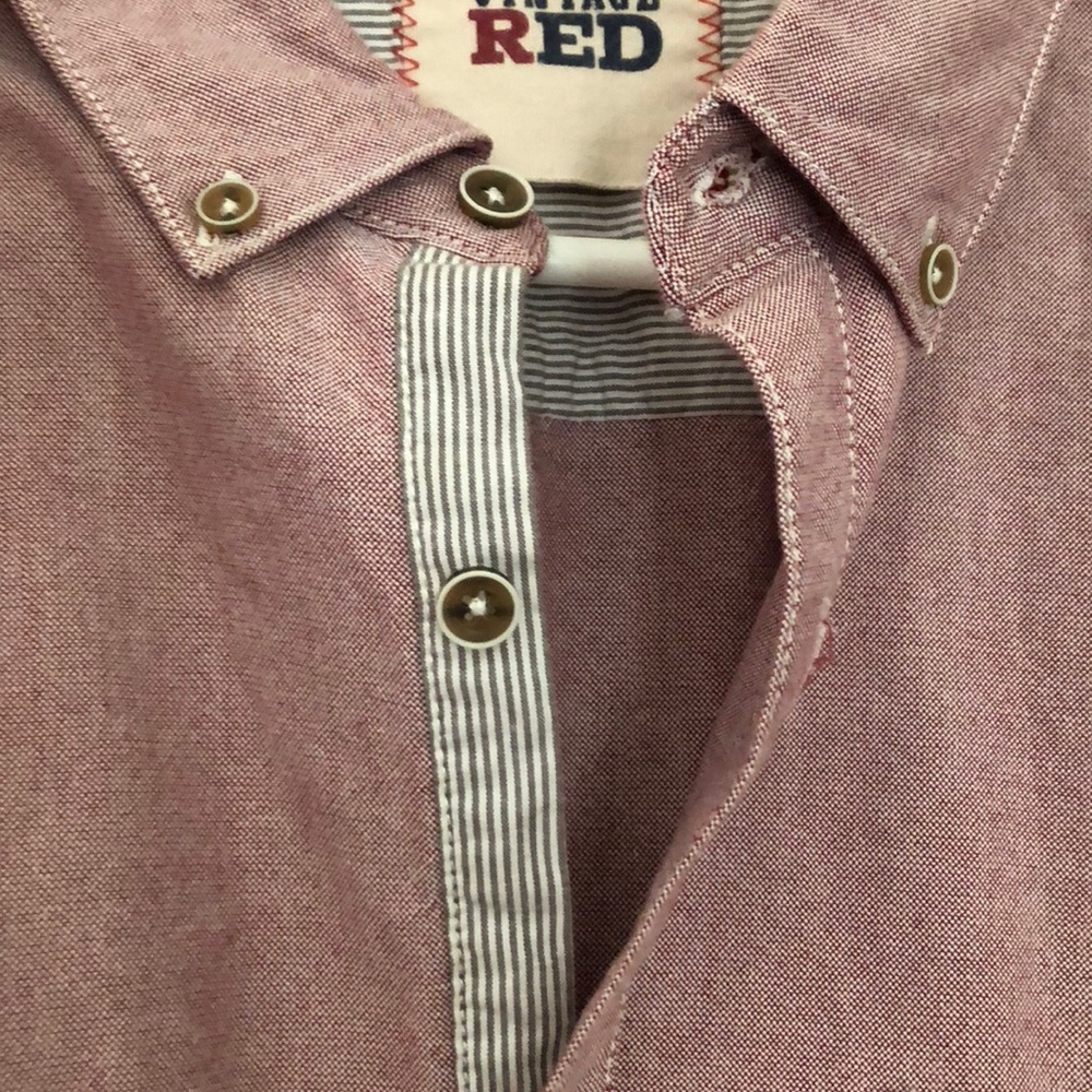 Red Button Down - Picture 2 of 7